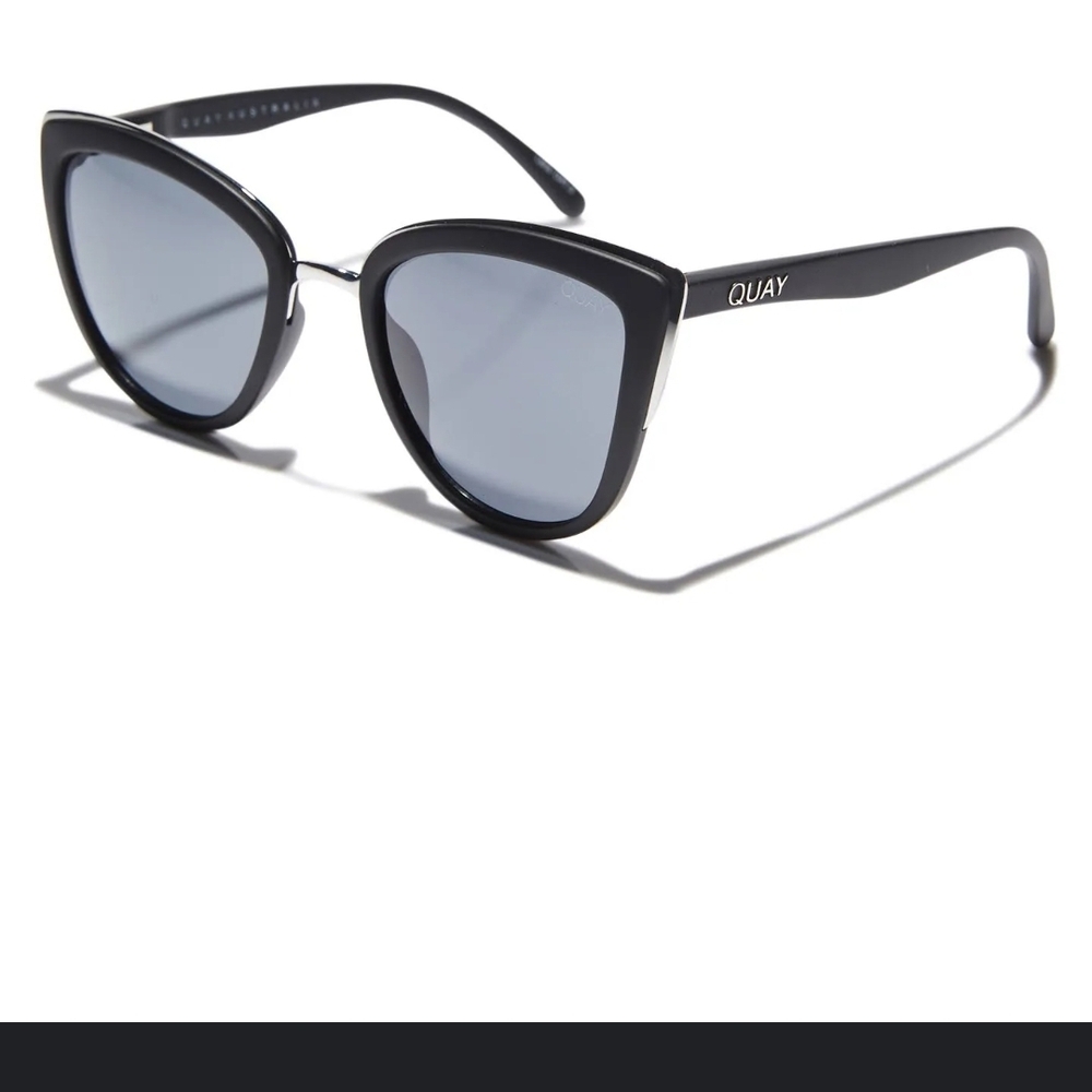Quay Australia Women's Cat Eye 55 Mm Sunglasses Black And Silver